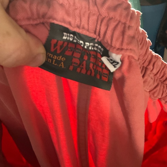 Pink Big Bud Press Daisy Screened Western Pants - Picture 4 of 5